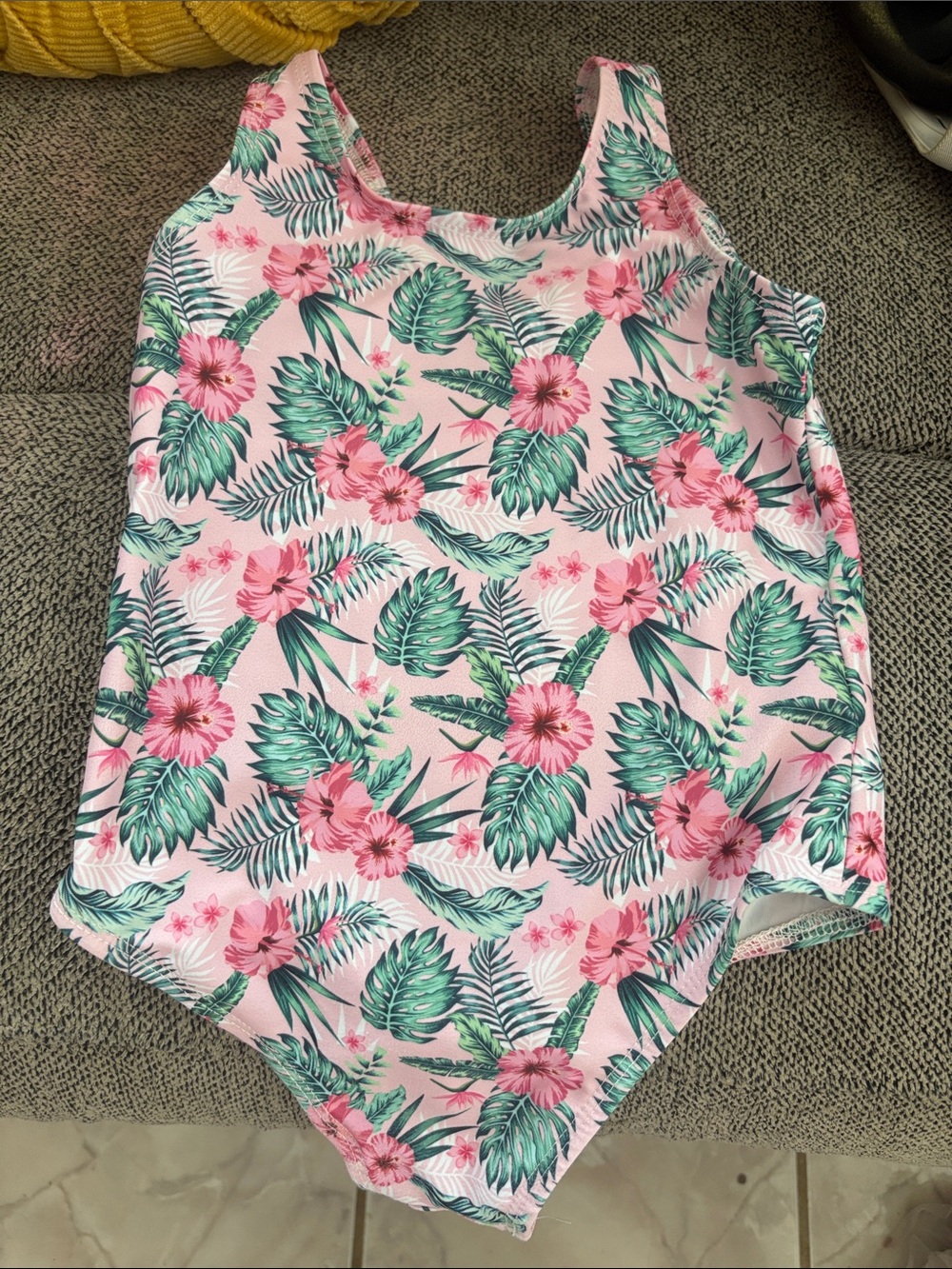Floral One-Piece Swimsuit in Pink & Green